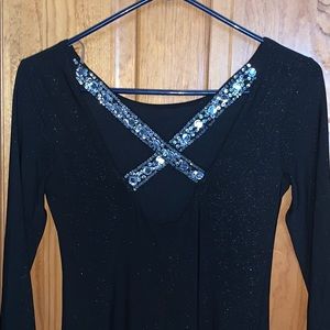 Black Dress with Embellished Straps